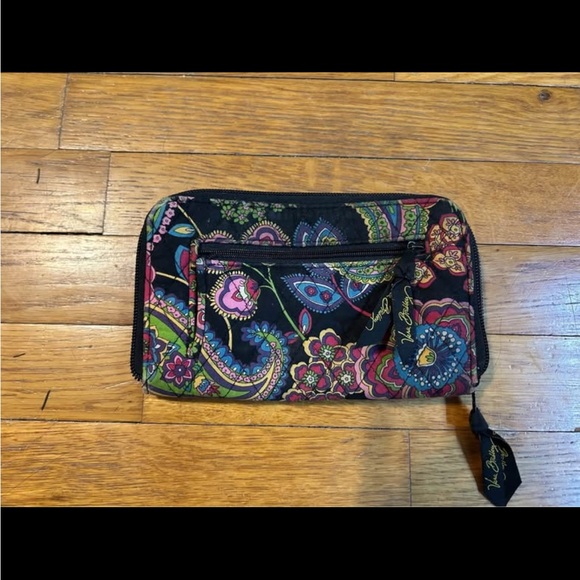 Vera Bradley Handbags - Vera Bradley Black and Pink Paisley Wristlet
